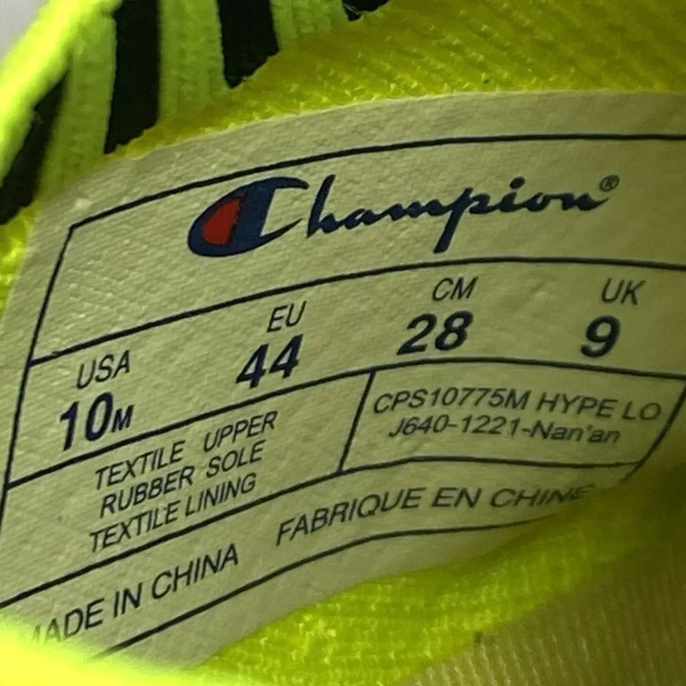 Champion Hype Lo CPS10775M Men's 10m Sneaker Sox Collar Neon Yellow/Black